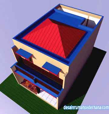 contoh gambar desain atap rumah tanah sempit