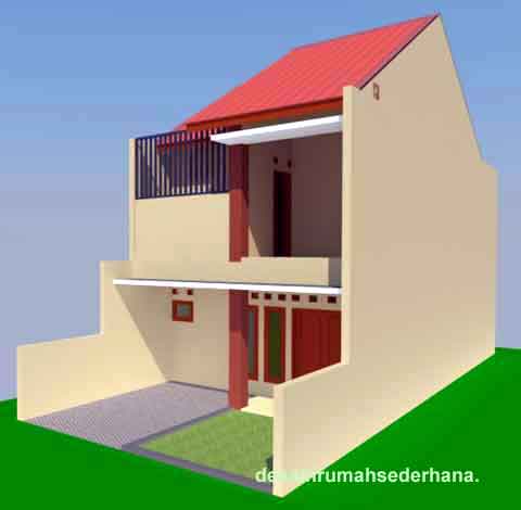Desain Rumah Sederhana 2 lantai 3 Kamar Tidur