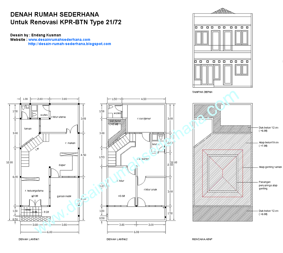 Sketsa Rumah Minimalis 2  Lantai  Type  21  Desain  Rumah 